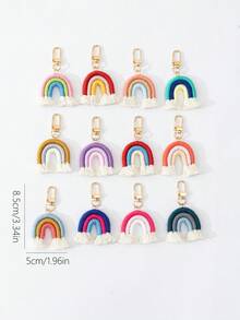 Bộ 12 chiếc/Bộ Móc khóa túi nhỏ cầu vồng cho phụ kiện túi xách của phụ nữ Quà tặng vui nhộn Quà tặng vui nhộn Móc khóa túi nhiều màu Phụ kiện xe hơi Móc khóa móc chìa khóa dễ thương - Nhiều màu - Xem 3