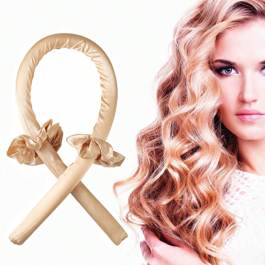 3 件套无热卷发器、头带卷发棒、泡沫海绵卷发棒、DIY 发型设计用懒散发型工具、卷发器、卷发刷、滚筒、卷发产品、卷发器、卷发滚筒、卷发、卷发工具、卷发滚筒、卷发、无热卷发、无热卷发、卷发器、理发师、卷发器、滚筒、卷发产品、卷发器 - 金色 - 查看 1