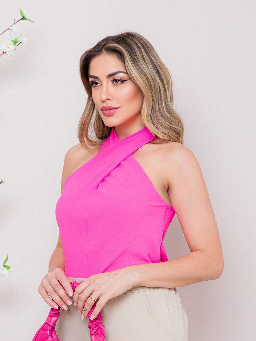 Women Tank Tops & Camis - 玫紅色 - 查看 1