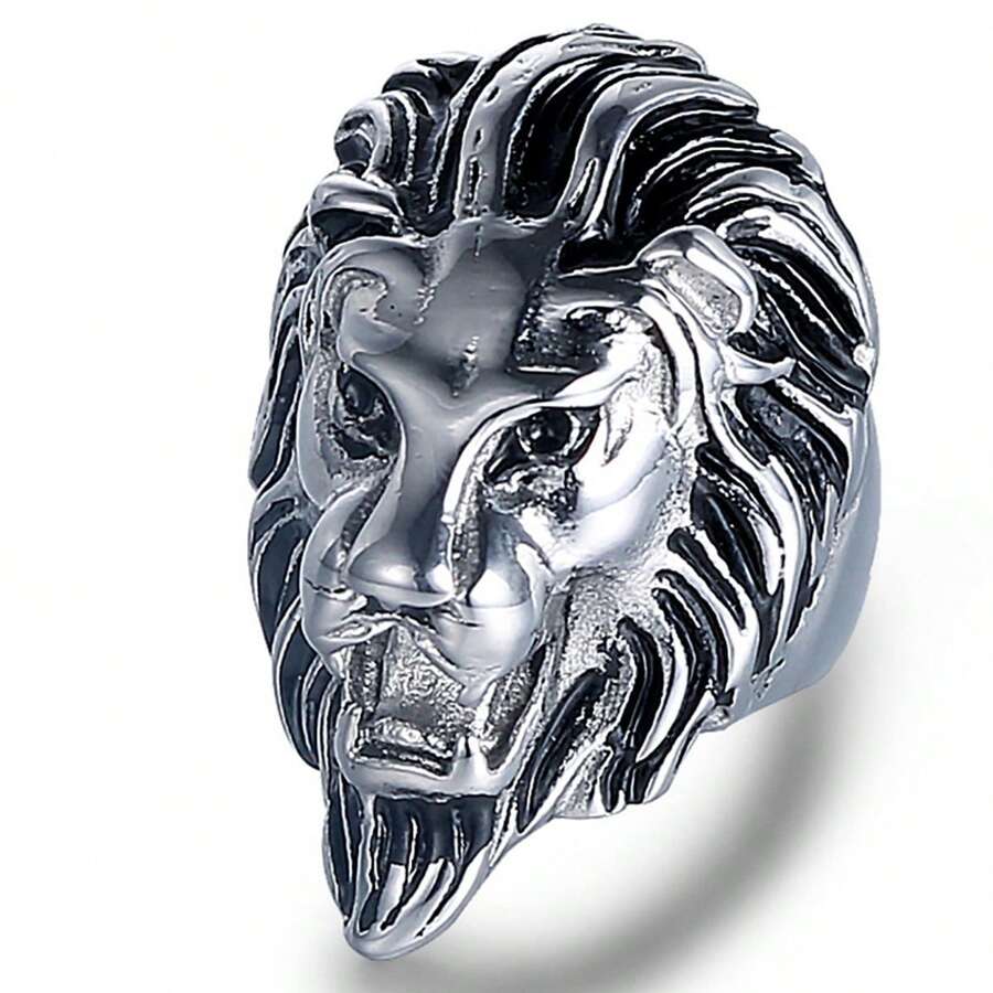Stainless Rings for Men Women Solid Polished Biker Men Rings Gold ...