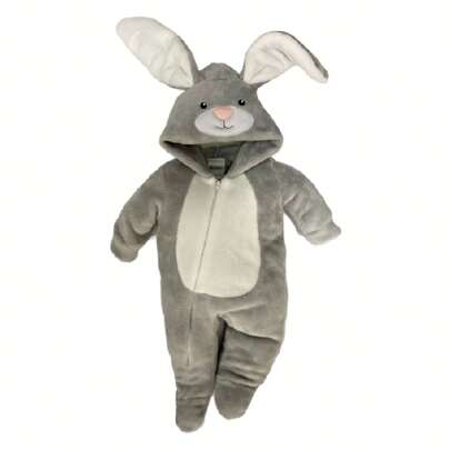 Baby Kisses Mameluco para Bebo con gorro bordado Conejo Gris