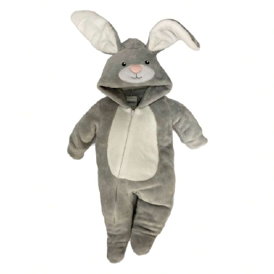 Baby Kisses Mameluco para Bebo con gorro bordado Conejo Gris - 3-6M - Ver 1