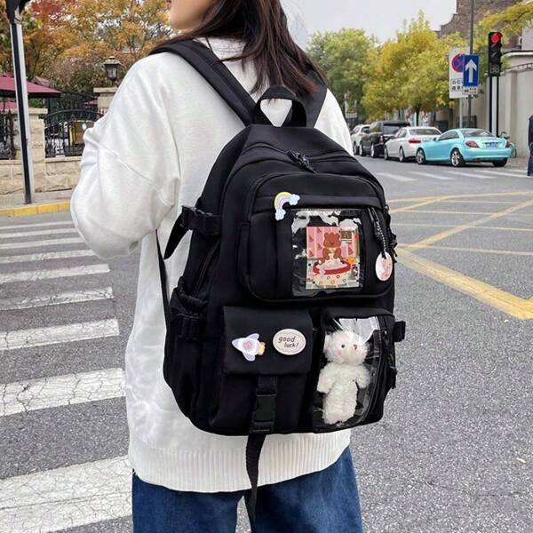 2024 Mochilas Fofas para Mulheres À Prova d'Água com Vários Bolsos, Mochila Escolar de Nylon para Estudantes do Sexo Feminino, Mochila para Laptop Kawaii para Livros, Mochilas, Bolsa Escolar, Portátil, Compartimento para Laptop, Grande Capacidade, para Adolescentes, Mulheres Universitárias, Ensino Médio, Ensino Fundamental, Ao Ar Livre, Viagens, Passeios, Escola Primária, Escritório, Estilo de Rua e Japonês