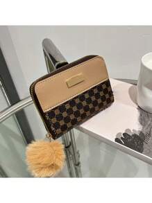 1 pc Women Wallet Small Wallet Card Holder Coin Purse Zipper Wallet handbag storage bag Geometric Graphic Vintage With Money Holder for Credit Card for Daily out on business trip Gifts for Friends Mom Gifts Gifts For Teachers - Black - View 7