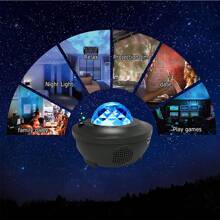 Romantic Galaxy Water Ripple Atmosphere Light Projector Bedside Lamp, Seven Colors Star Lamp, Music Sky Projector Light - White - View 10
