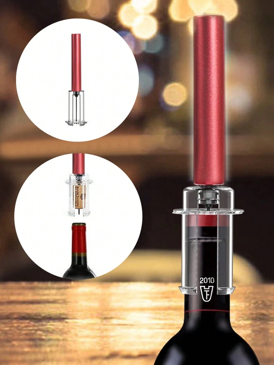 1pc Air Pressure Wine Opener Creative Grape Wine Bottle Opener Household Manual Red Wine Corkscrew - Red - View 1