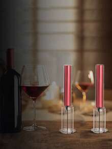 1pc Air Pressure Wine Opener Creative Grape Wine Bottle Opener Household Manual Red Wine Corkscrew - Red - View 2