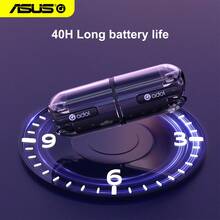 ASUS 黑色無線耳機帶降噪,生活防水,風格,支撐獨立的聯繫的單和雙耳朵,自動,簡單一觸式操作,充電盒帶長款電池生活 - 黑色 - 查看 2