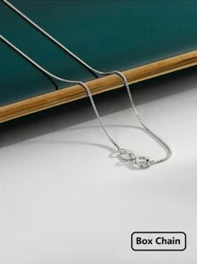 ESBERRY Fashionable Delicate Chain Necklace, Suitable For Daily Wear - Silver - View 4