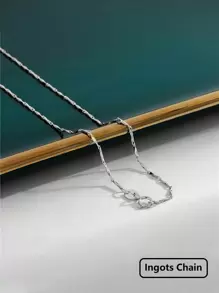 ESBERRY Fashionable Delicate Chain Necklace, Suitable For Daily Wear - Silver - View 9