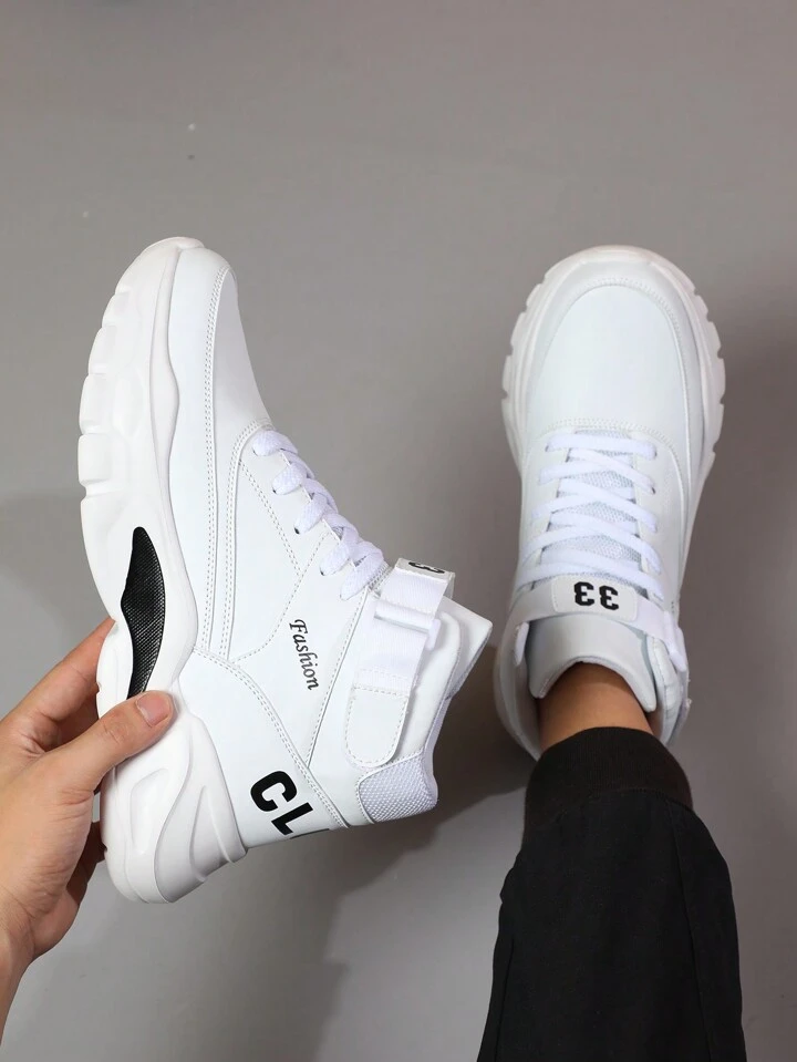 Scarpe Sportive Alte Da Uomo Con Punta Tonda Alla Moda Con