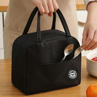 WHICHLIFE 1pc Portable Insulated Lunch Bag, Large Capacity Waterproof Leakproof Reusable Lunch Tote Bag For Travel Work School Picnic