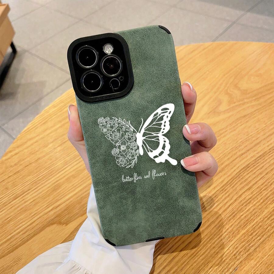 1 st stijlvolle vlinder bedrukte zachte telefoonhoes compatibel met iPhone- en Samsung-modellen