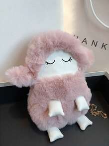 孩子們的可愛毛絨卡通羊單肩包帶拉鍊和金屬鏈帶,合適的適合女孩作為節日禮物