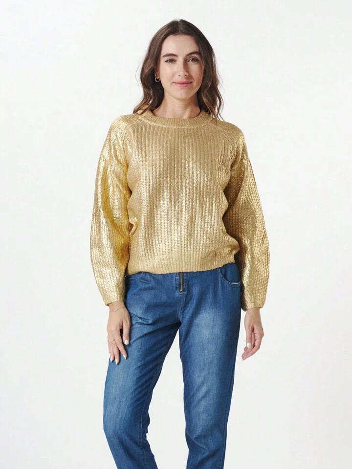 Sueter dorado mujer shop