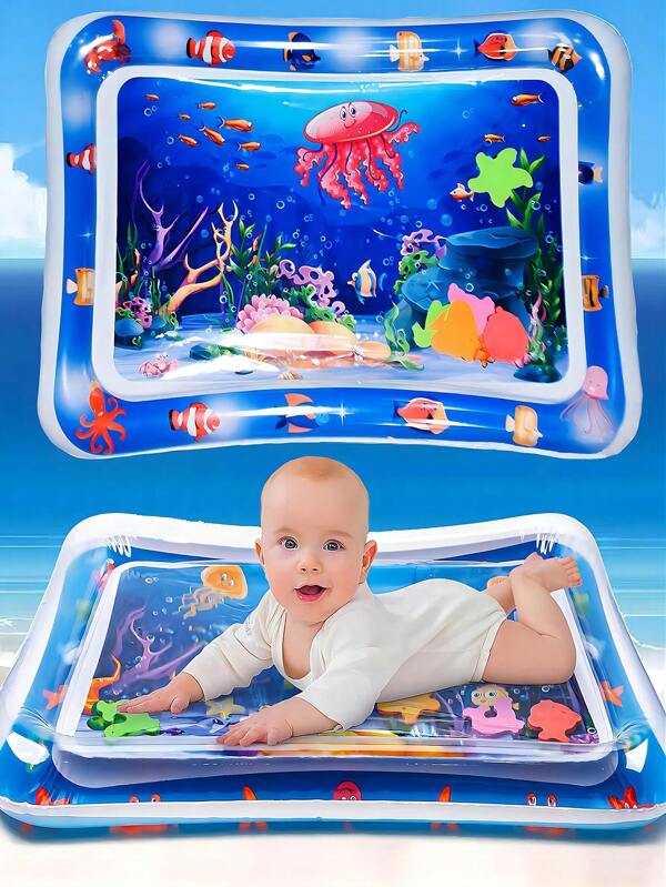 1PC Almofada de água espessada para bebês com água-viva para engatinhar e treinar, almofada confortável para, promove o desenvolvimento sensorial e a coordenação Brinquedos para bebês, brinquedos, brinquedos para crianças, academia, jogos aquáticos, brinquedos para bebês, tempo de barriga para baixo, necessidades do bebê, bebê recém-nascido, brinquedos para bebês, brinquedos para crianças, brinquedos, crianças, jogos para crianças, brincar de bebê, brinquedos para bebês,