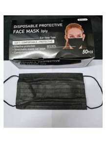 CUBRE BOCAS FACE MASK C/50 PZAS. - Negro - Ver 2
