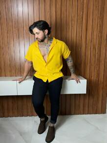 Men Shirts - Yellow - View 4