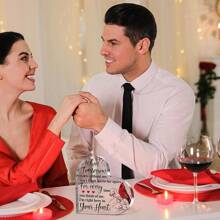 紅色信天翁禮品 悼念禮品 失去愛人的悼念裝飾亞克力玻璃心形紀念品桌上裝飾追憶裝飾 - 彩色 - 查看 4