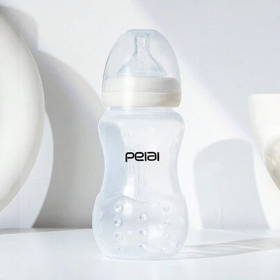 1 件婴儿磨砂 PP 奶瓶，配有柔软硅胶奶嘴，逼真母乳喂养感觉，适合 0-1 岁婴儿喝奶和水