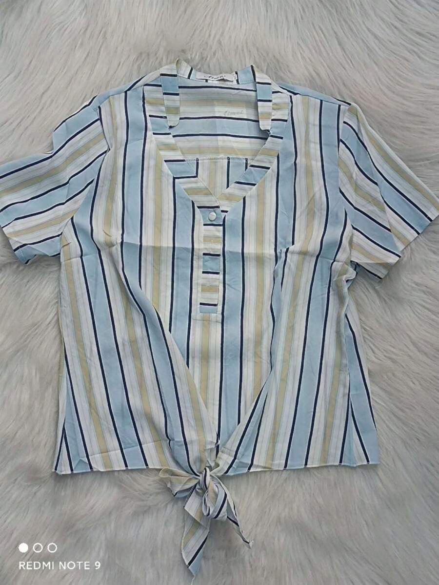 Women Blouses - 淺藍色 - 查看 1