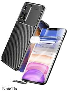 Lightweight Anti-Shock Case Cover For Xiaomi Redmi Note 11s 5G Rugged Carbon - Black - View 1