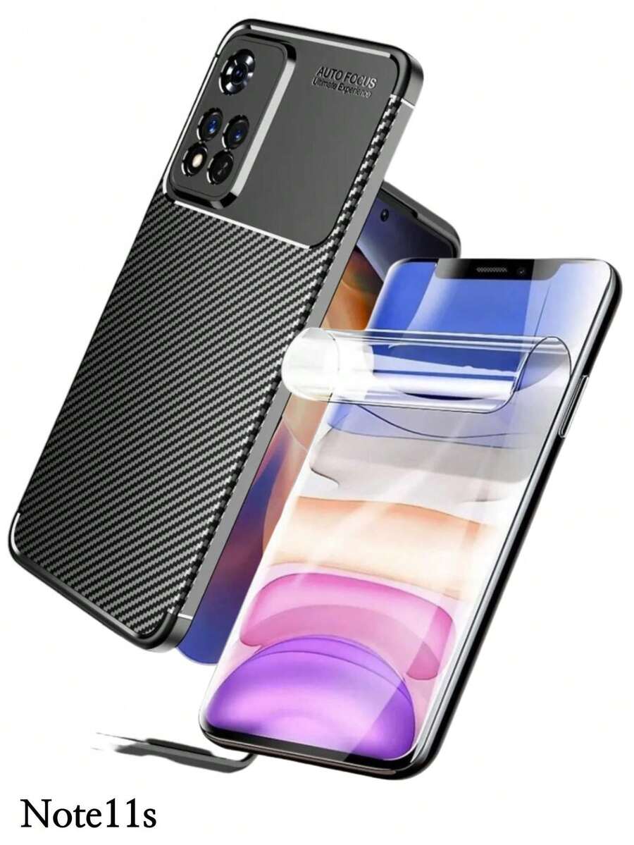 Lightweight Anti-Shock Case Cover For Xiaomi Redmi Note 11s 5G Rugged Carbon - Black - View 1