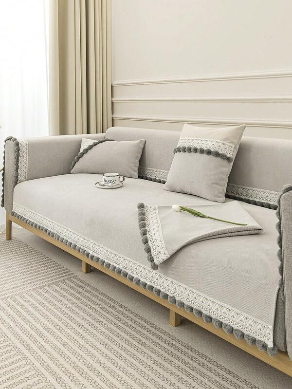 1 Stück Schneeflocken Jacquard Handwerk All Saison Universal Sofa-kissen, Koreanischer Stil Moderner Minimalistischer Kratzfester Katzen Und Rutschfeste Sofa-abdeckung, Tierdreck-schutz Wohnzimmer Sofa-abdeckung Passt L-förmiges Sofa Und 1/2/3/4 Sitzer-sofa (wird Separat Verkauft)