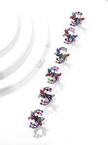 6pcs Delicate Mini Colorful Rhinestone Butterfly Shape Hair Claw (random Color)