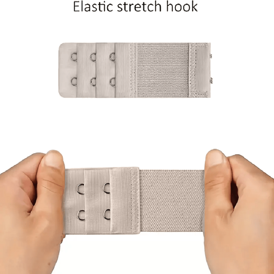 3 Pieces Women's Soft Comfortable Elastic Bra Extenders Bra Extension Strap 2 Hook 3 Row Lady's