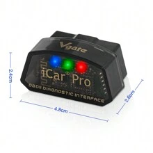 4.0 Obd2 Icar2 掃描器適配器，汽車診斷介面代碼讀取器工具，相容於藍牙、Android 和 Ios - 黑色 - 查看 7
