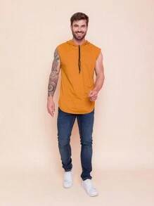 Men Tank Tops - Màu Mù tạt vàng - Xem 1