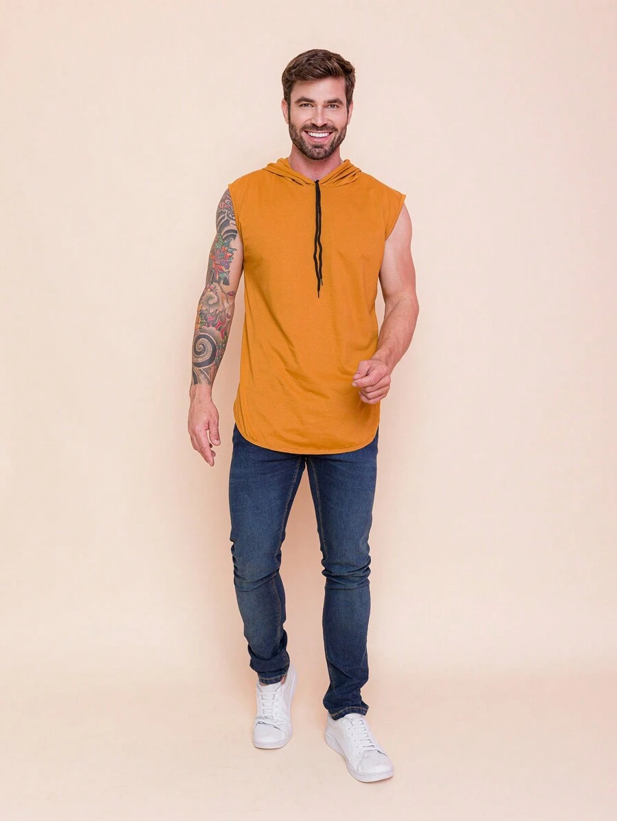Men Tank Tops - Màu Mù tạt vàng - Xem 1