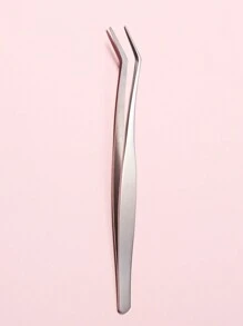 FULL BEAUTY Stainless Steel Silver Tweezers For Eyelash Extensions Superhard Precision Lash Volume Tweezers Manicure Makeup Repair Tools For Home Salon - Silver - View 2