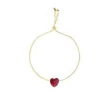 Kit 15 Pulseira Gravatinha Madrinha Coração Pink Folheado Ouro - Vermelho - Visão 1