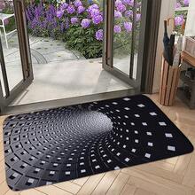 1件装3D立体镂空渐变色门垫，现代个性化恐怖视觉小地毯，室内入口装饰地毯，可机洗，吸水性强，防滑地垫，适用于客厅、卧室、厨房入口，多种款式可选 - 彩色 - 查看 4