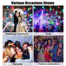 1pc RGB Disco Ball Stage Rotating Light, Magical Crystal Ball LED KTV Bar Wedding Projection Bulb E27 Party Holiday Light - Gold - View 4