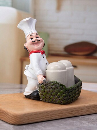 3pcs/Set Chef Shaped Resin Kitchen Storage Boxes