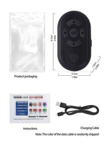 1 pieza control remoto inalámbrico de selfi - Negro - Ver 6