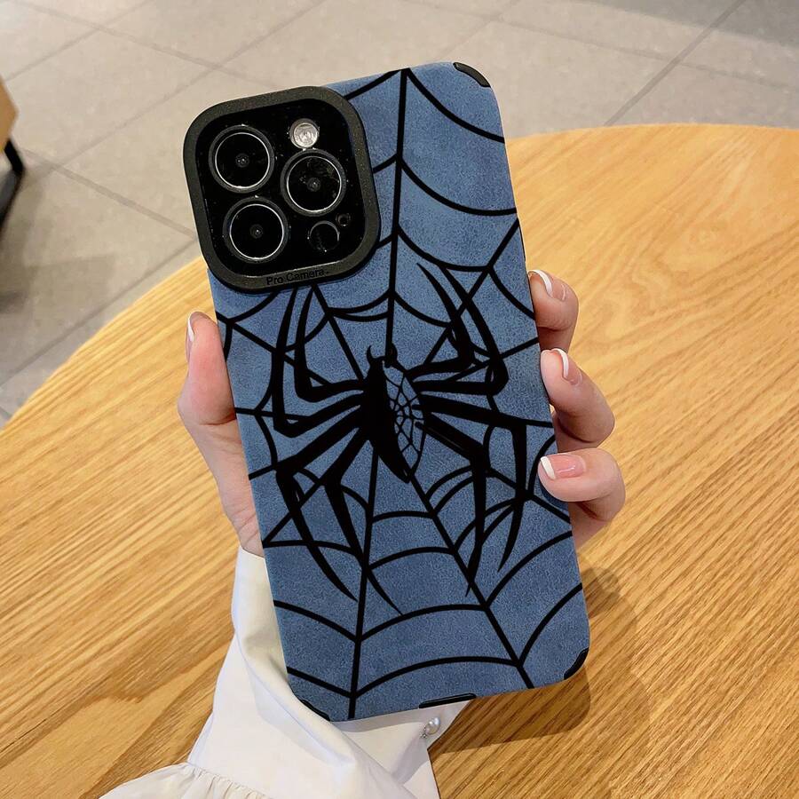 1pc 3d Spider Pattern Soft Anti-Fall Phone Case Compatible With IPhone & Samsung - Multicolor - View 1