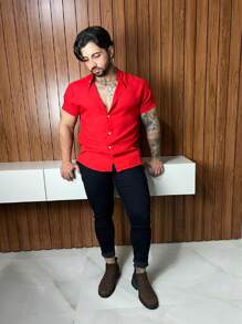 Men Shirts - Red - View 4
