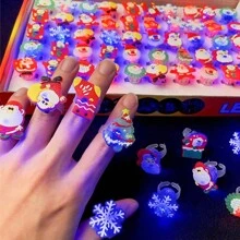 10 件/25 件/50 件 Led 聖誕派對閃光環,隨機圖案和款式 - 彩色 - 查看 7