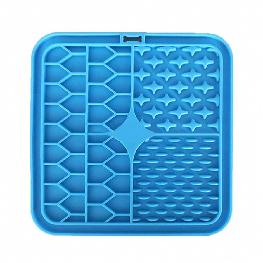 Dog Lick Mat With Suction Cups - Blue - View 1