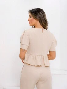 Women Two-piece Outfits - Màu Khaki - Xem 2