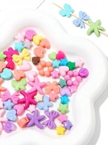 Estrela, Borboleta, Letra, Coração, Laço - Miçangas De Acrílico Solto Com Vários Cores Para Fazer Pulseiras Diy