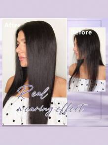 nimoki 22Inch Invisible Wire Hair Extensions for Daily Use Straight Wire Hairpiece Synthetic Hair Extensions with Transparent Adjustable Wire for Women  (Strawberry Blonde) - Light Brown - View 3