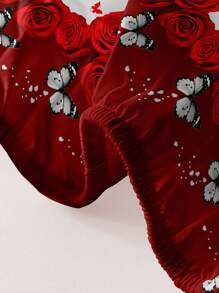 1 tấm ga trải giường chống bụi họa tiết trái tim và hoa hồng thời trang in họa tiết bướm dùng cho phòng ngủ, trang trí nhà cửa - Nhiều màu - Xem 7