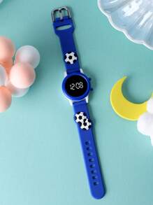 One Piece Of Boy-Girl Football Butterfly Pattern Round LED Cute Electronic Bracelet For Children, Suitable For Daily Wear And As A Gift.