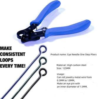 1pc One-Step Looping Plier, 1.5mm/2.25mm/3mm, Craft Wire, Used For Making Consistent Loops For Beading, Earrings, Necklaces And Bracelets, 1pc Diy Jewelry Tool, 0.5-2mm Soft Flex Wire Straightener, Used For Straightening Metal Wires, 1pc Professional Quality Jeweler's Saw, Jewelry Saw Frame With Adjustable Design For 12-144 Blades Used For Jewelry Making, (Note: Plier And Straightener Are Different Options, The Unit Price Is Different, Please Choose According To The Picture)