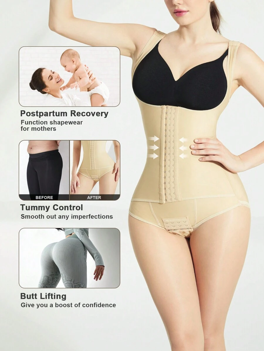 Faja Modeladora De Cuerpo Completo Con Control De Abdomen Y Levantamiento De Glúteos - Albaricoque - Ver 1